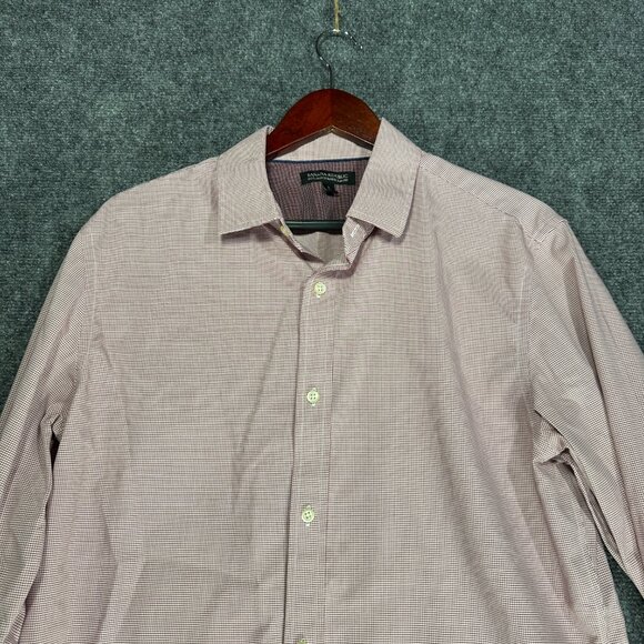 Banana Republic Shirt Mens Large Non Iron Tailored Slim Fit Red Cotton Check - Picture 4 of 8
